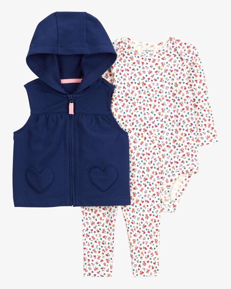  Product image 1 of Baby 3-Piece Floral Little Vest Set