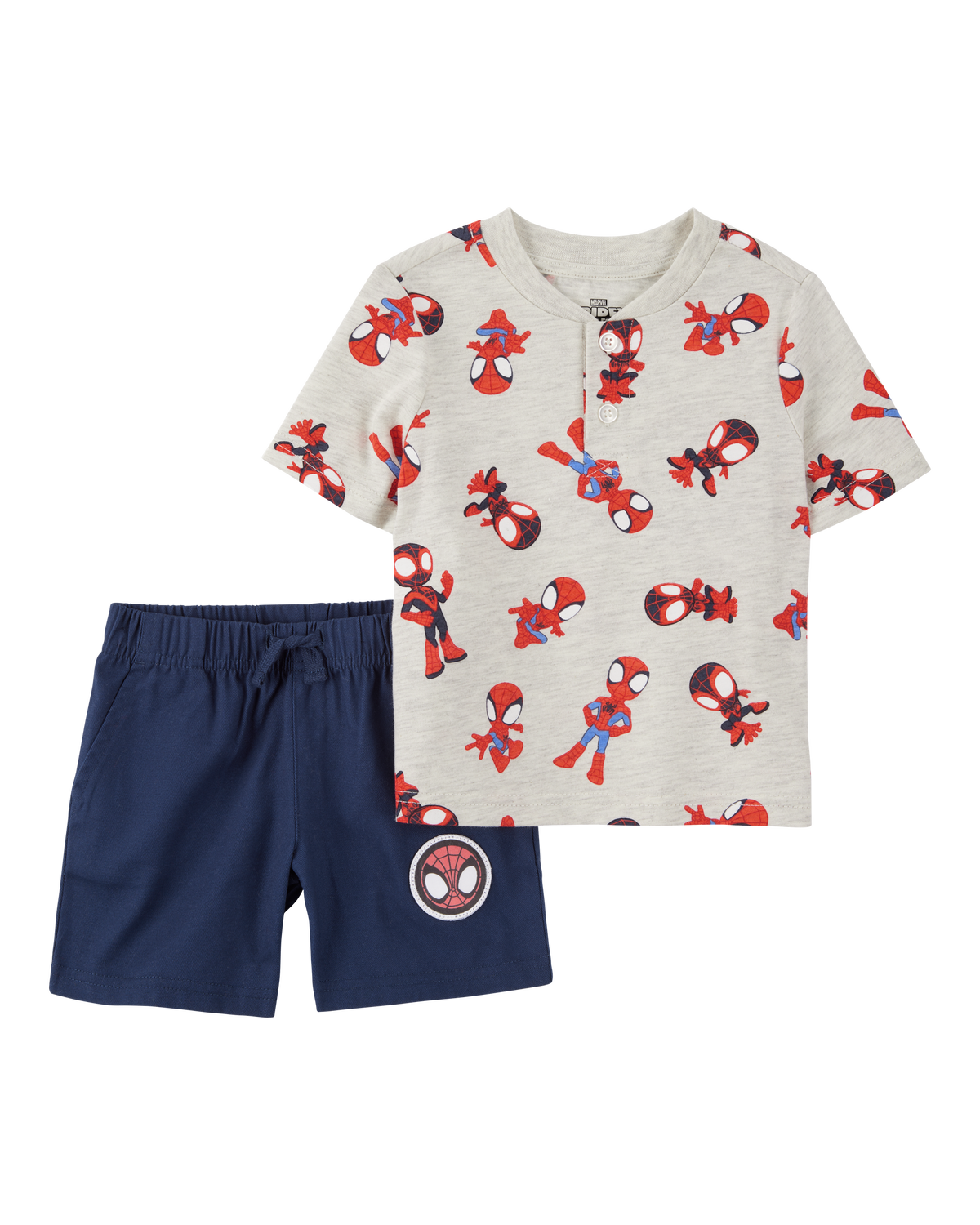 Toddler 2-Piece Spider-Man Tee & Short Set - Heather/Navy