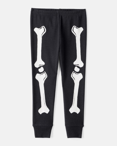 Product image 3 of Toddler 2-Piece Glow Halloween Skeleton 100% Snug Fit Cotton Pajamas - Black