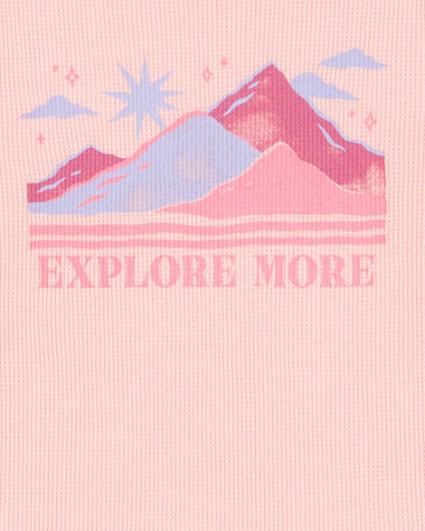  Product image 3 of Kid Waffle Knit Long-Sleeve Tee - Pink