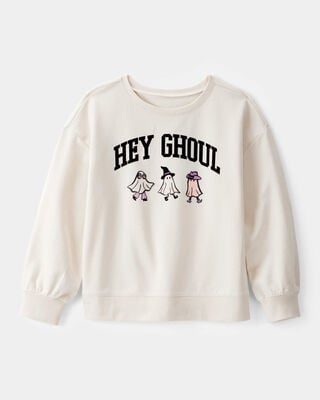 Product image 1 of Kid Halloween Hey Ghoul Pullover Sweatshirt - Ivory