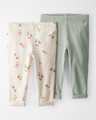 Product image 1 of Baby 2-Pack Organic Cotton Rib Leggings