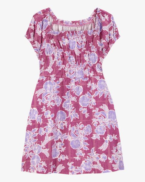  Product image 1 of Toddler Smocked Floral Print Dress - Pink