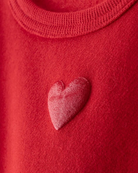 Baby Girl DayDream Fleece Heart Sweatshirt - Red