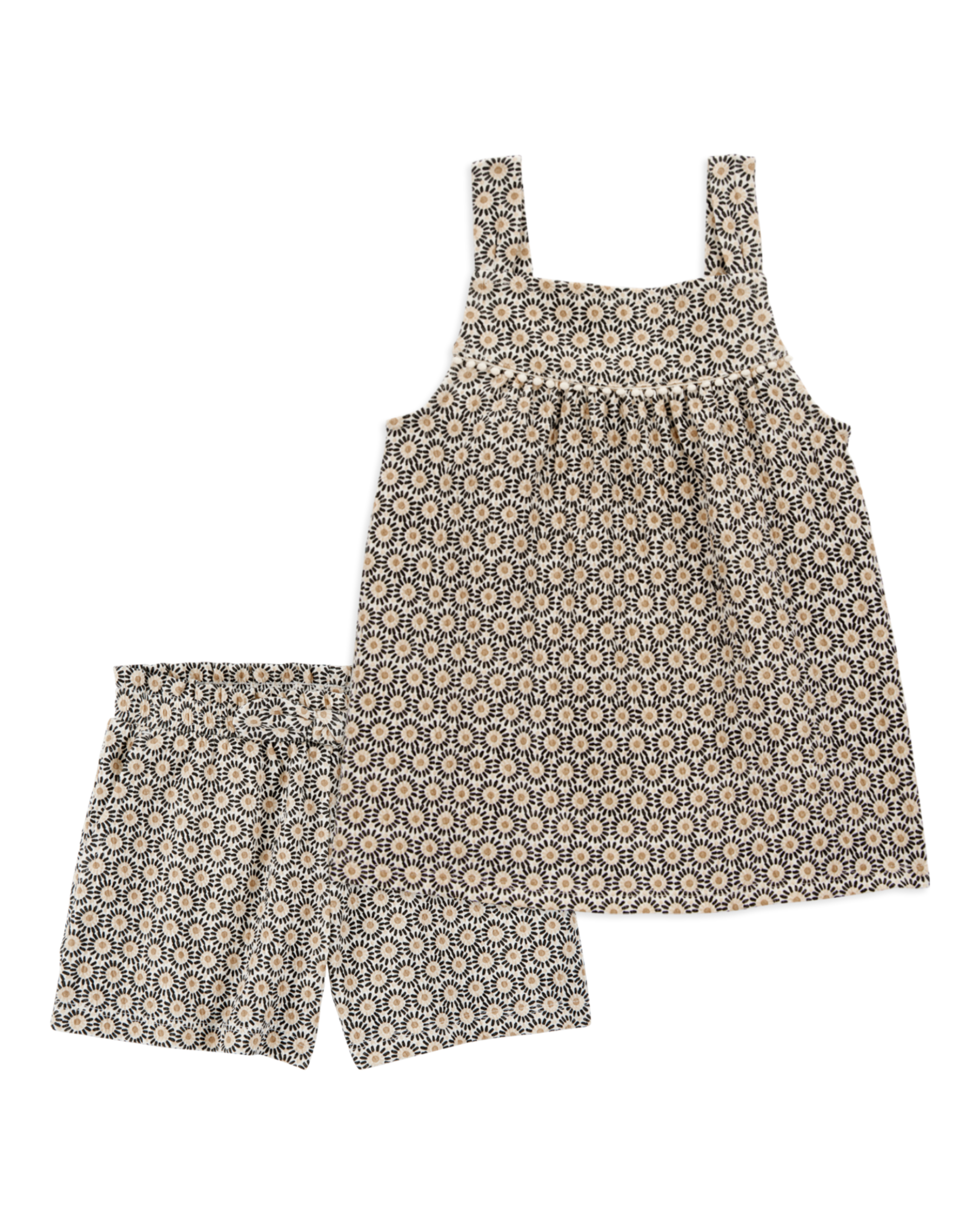 Baby 2-Piece Crinkle Tank & Play Shorts Set - Brown