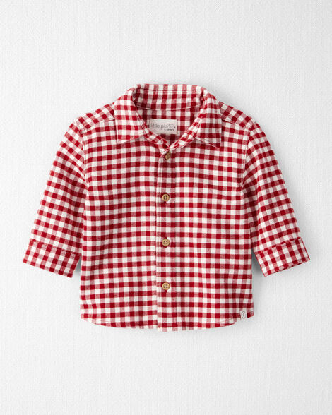 Baby Boy Plaid Organic Cotton Button-Front Flannel Shirt