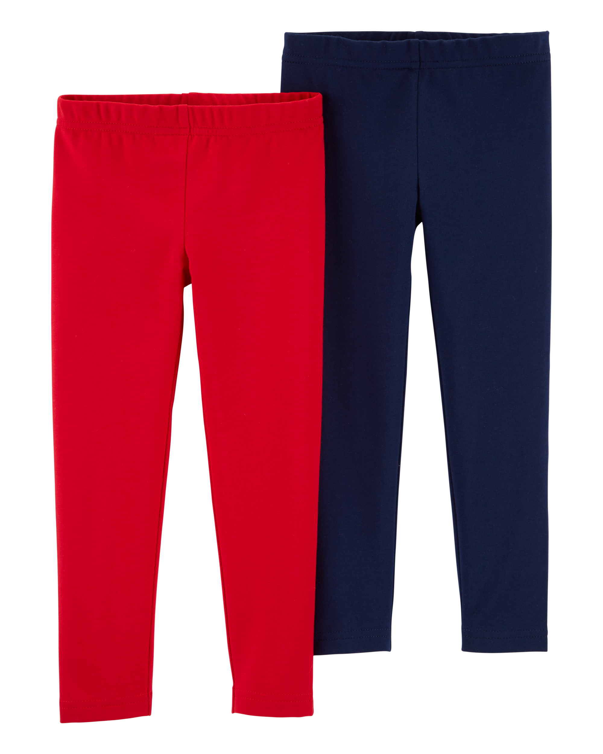 Toddler 2-Pack Red & Navy Cotton Stretch Leggings