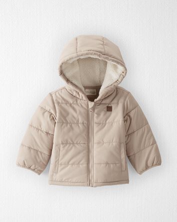 Baby Recycled Puffer Jacket in Tan