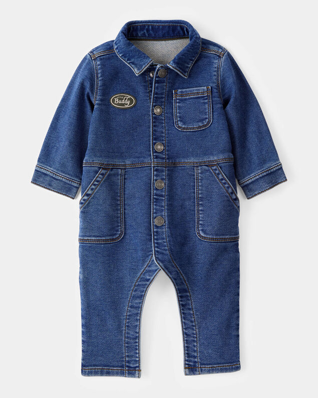 Product image 1 of Baby Little Buddy Snap-Up Denim Jumpsuit - Blue