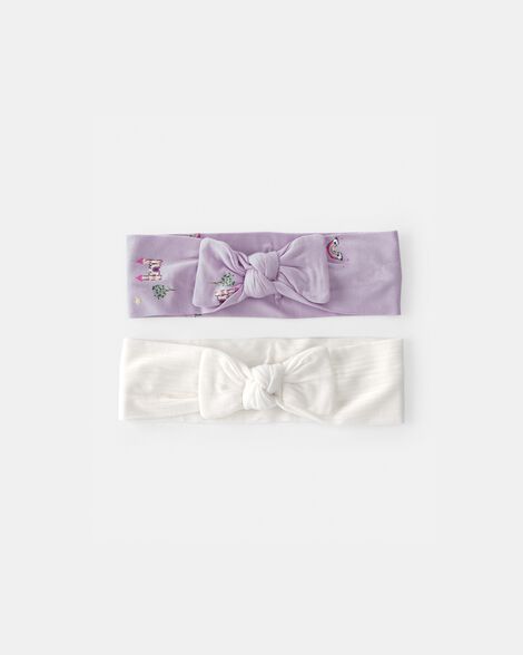 baby girl fairytale purelysoft headbands - purple/ivory