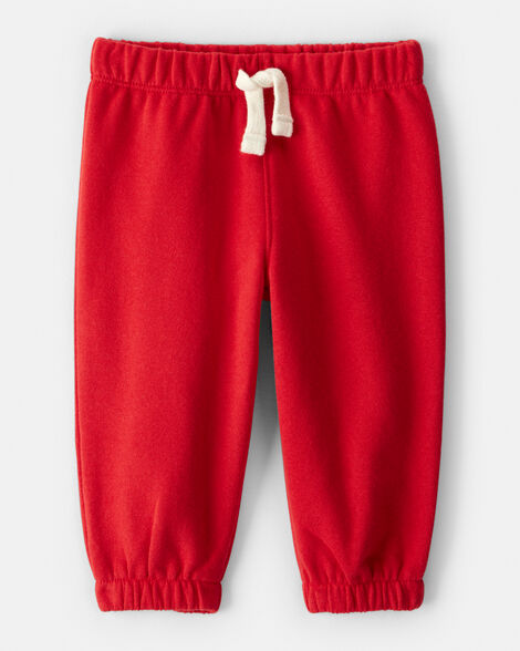 baby girl fleece pants - red