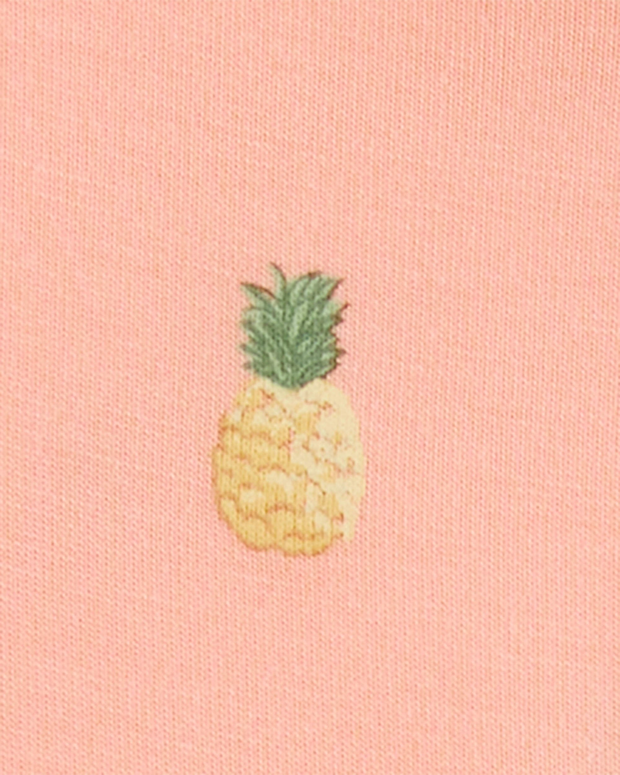 Baby Pineapple Print PurelySoft Footless 1-Piece Pajamas - Coral