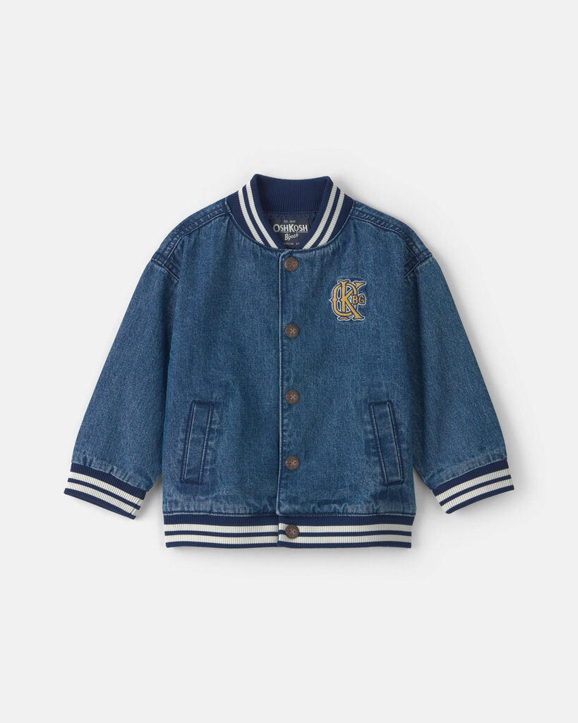 OshKosh B'gosh Toddler Boy Varsity Denim Jacket - Medium Wash 12M Medium Wash