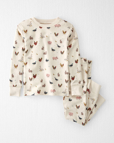Toddler Organic Cotton Pajamas in Farm Friends Print