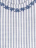 Blue/White - Toddler Striped Linen Look-Alike Fashion Tank - Blue/White, Selected