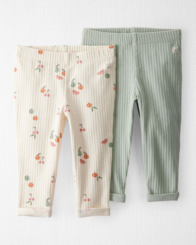 Product image 1 of Baby Girl 2-Pack Organic Cotton Rib Leggings