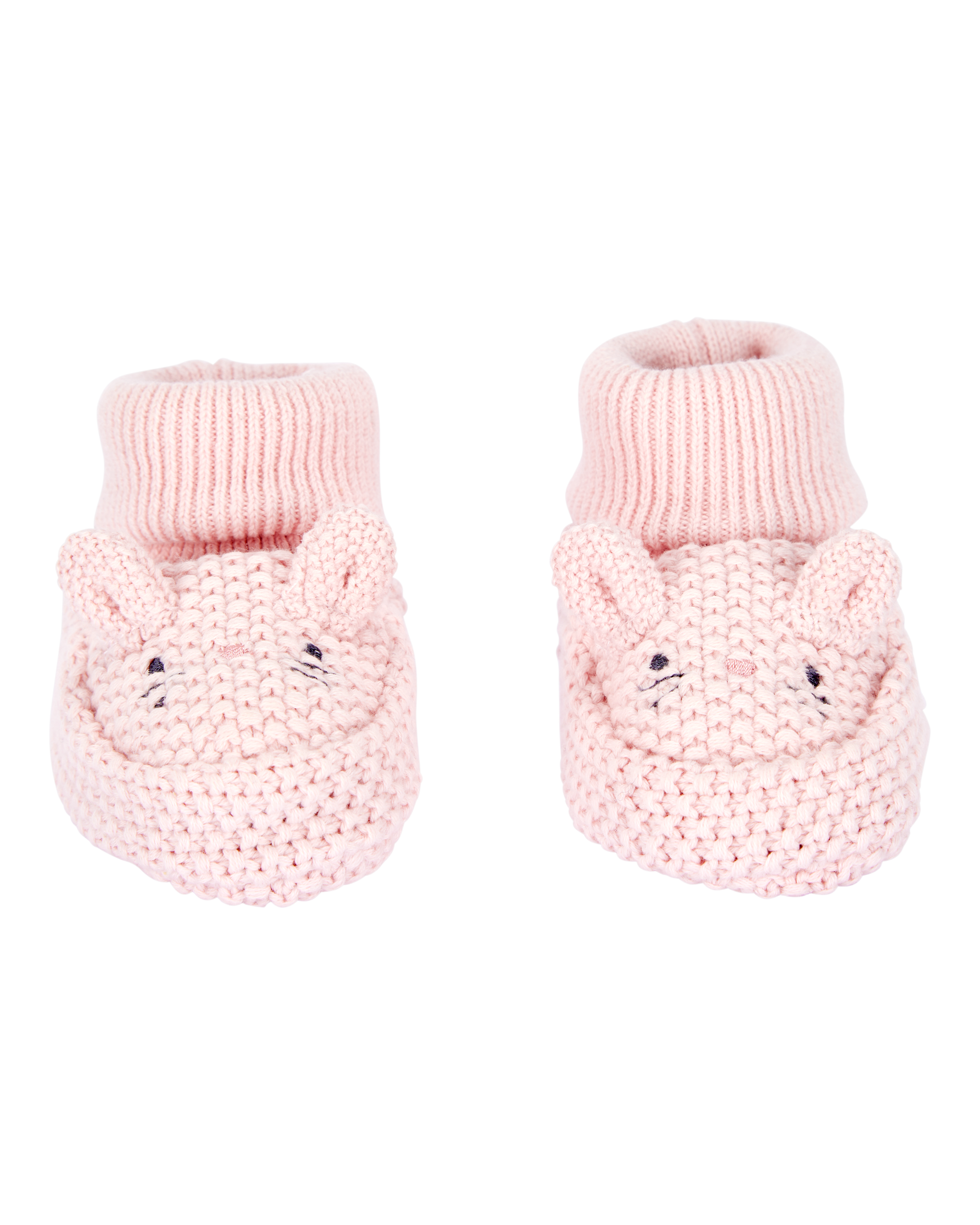 Baby Bunny Crochet Booties - Pink
