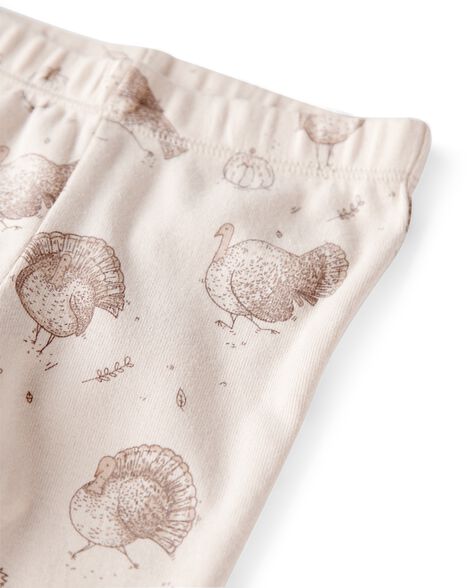 Product image 2 of Baby Girl 2-Piece Organic Cotton Ribbed Knit Set in Turkey Gobbler Print