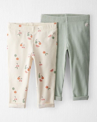 Product image 1 of Baby 2-Pack Organic Cotton Rib Leggings