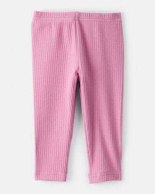 Product image 2 of Baby Girl Cotton Ribbed Stretch Leggings - Purple
