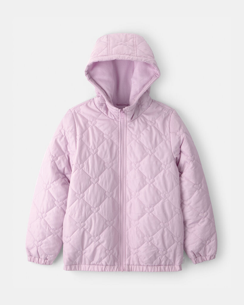 OshKosh B'gosh Girls Quilted Heart Midweight Jacket 10 Purple
