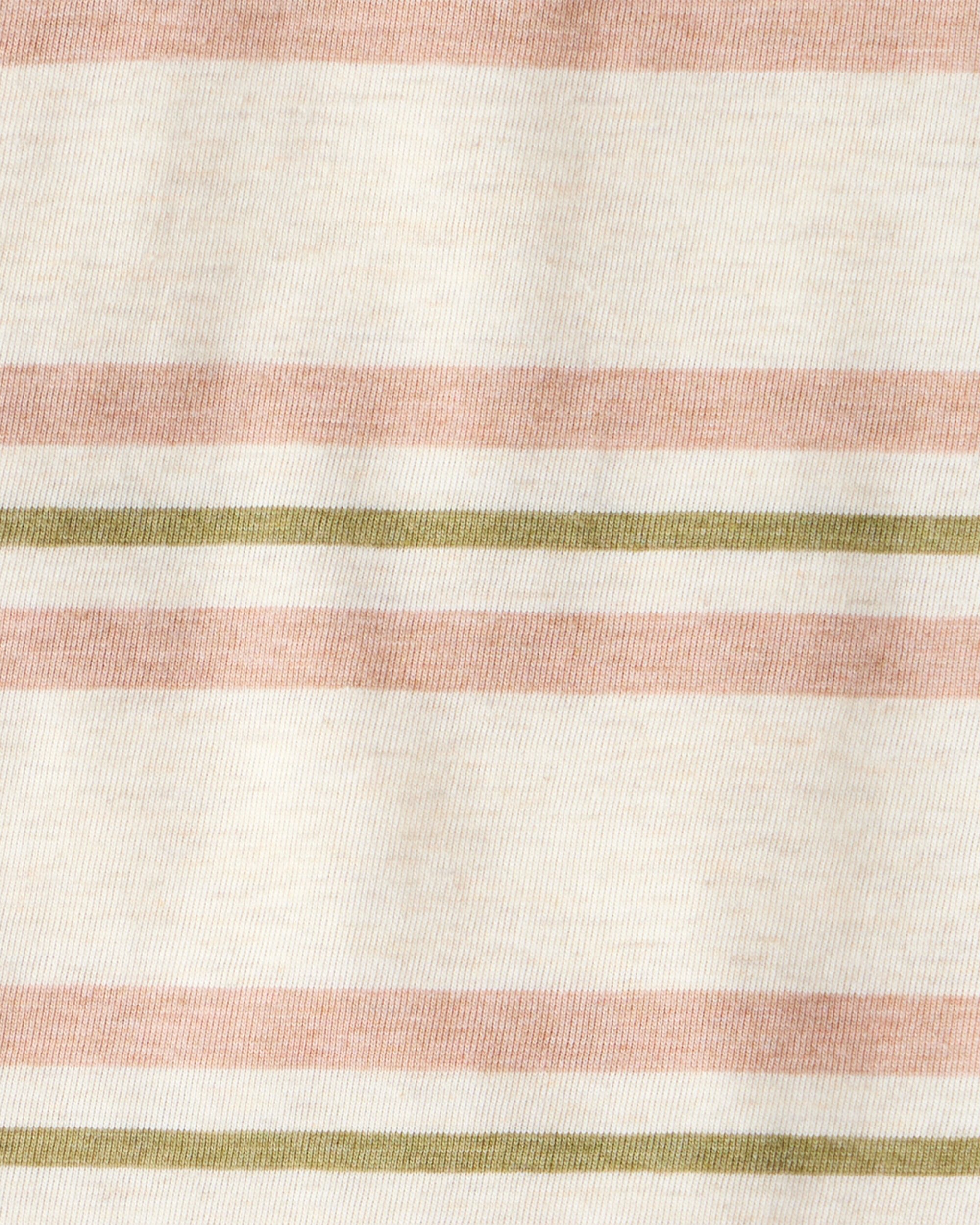 Baby Boy Striped Short-Sleeve Henley Tee - Tan