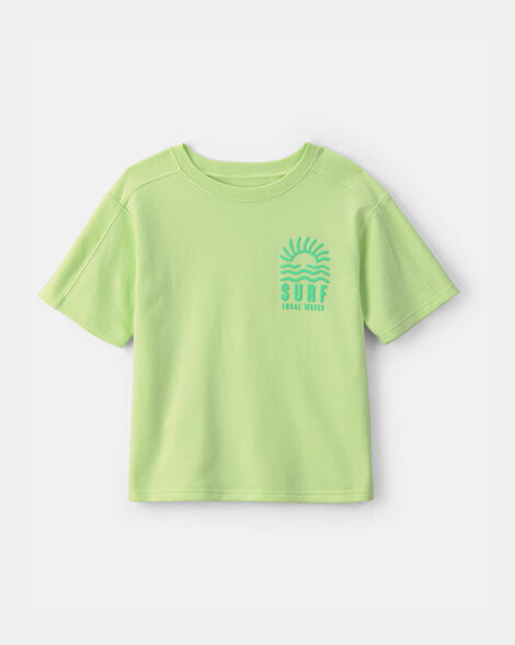 boys surf french terry graphic tee - green