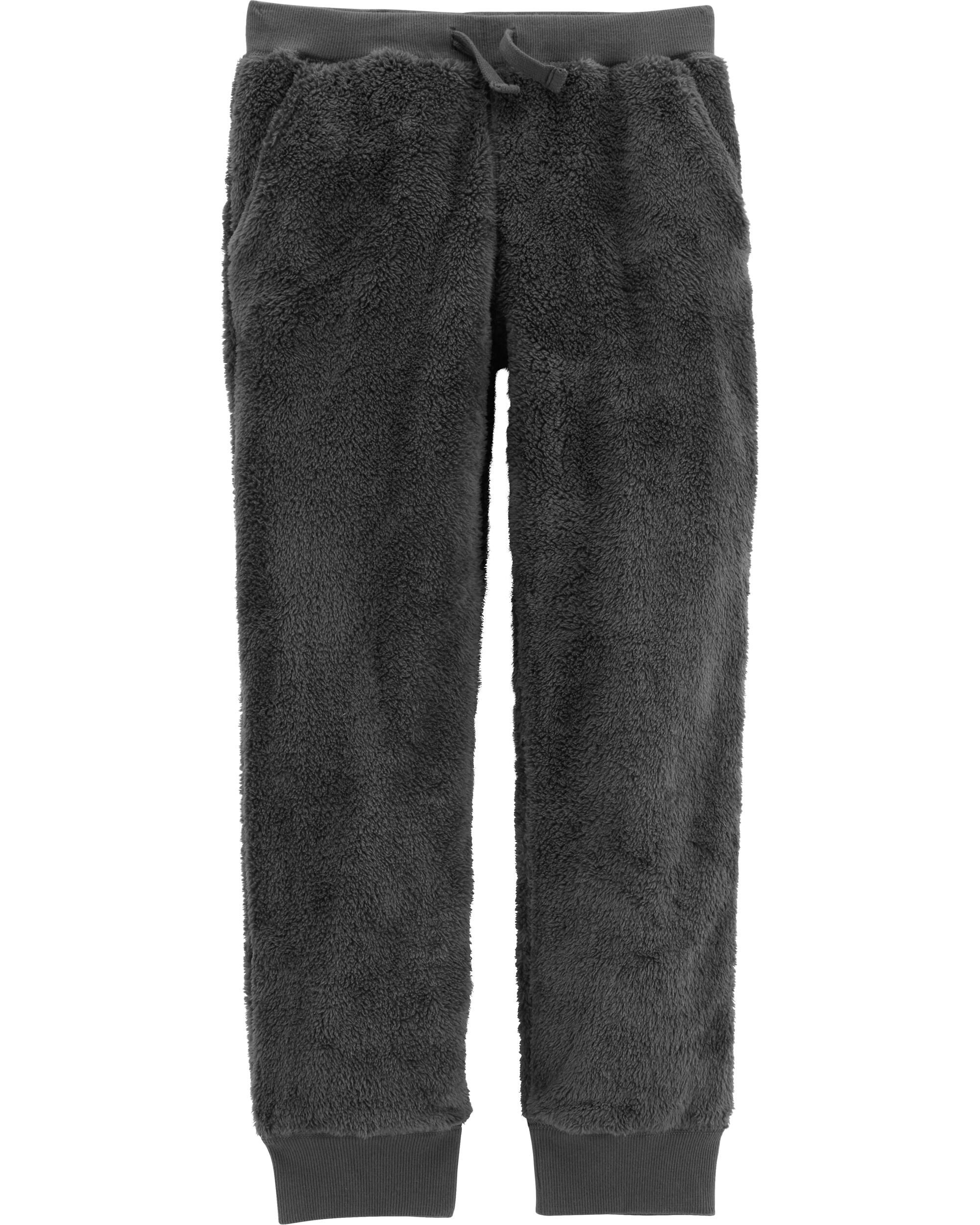 grey fluffy joggers