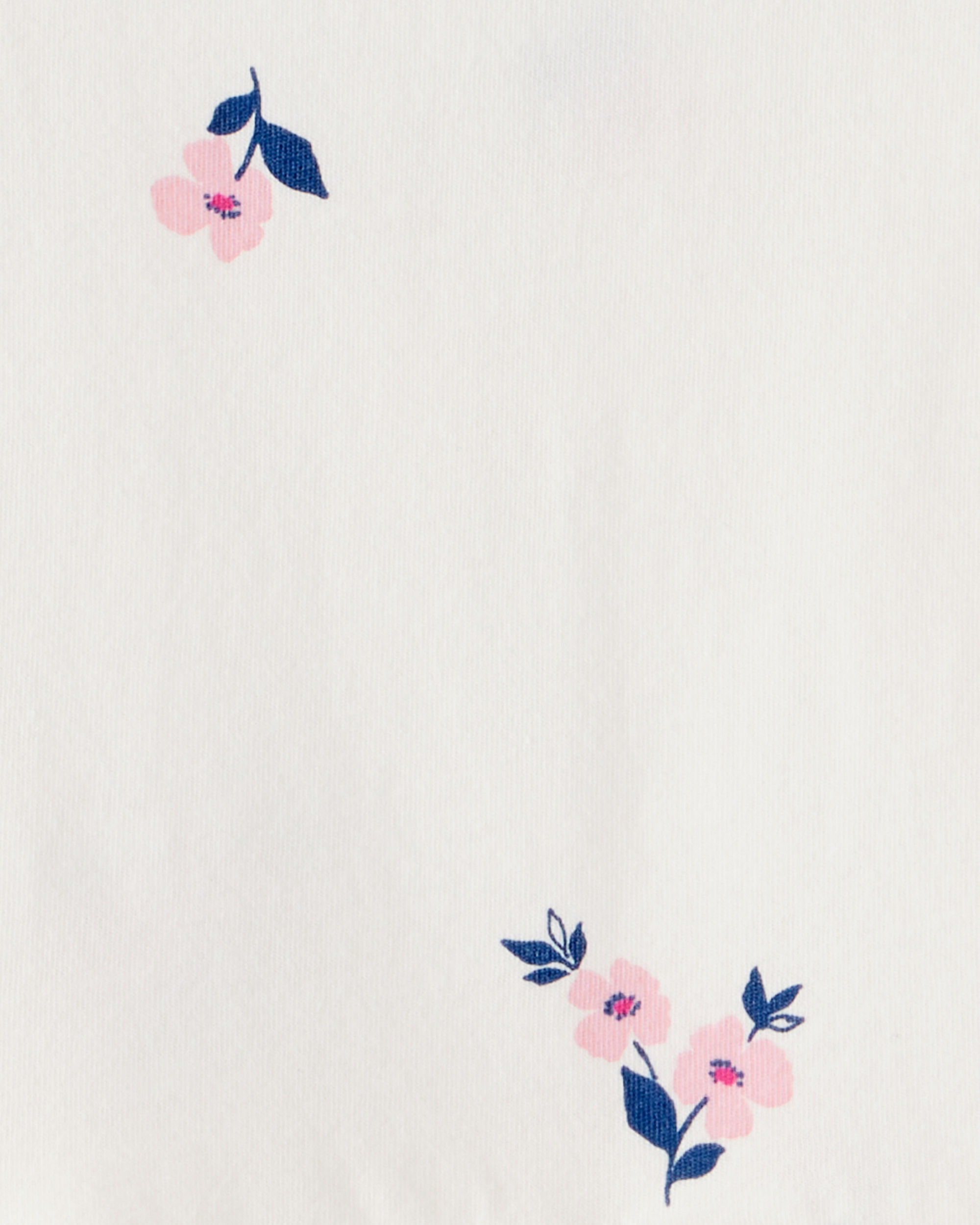 Girls Floral Long-Sleeve Peplum Top - Ivory