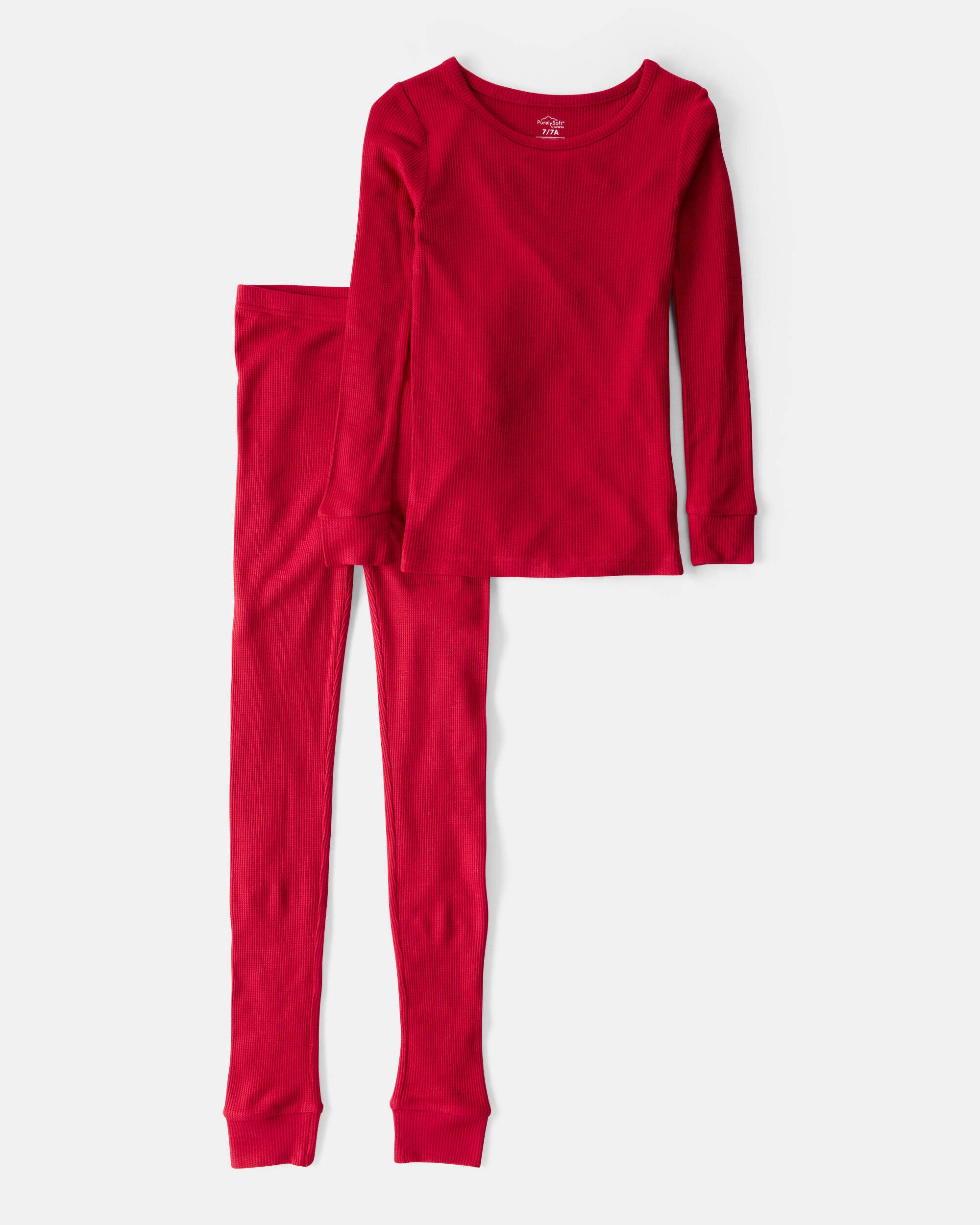 Kid Holiday Red PurelySoft Long-Sleeve Snug Fit 2-Piece Pajamas