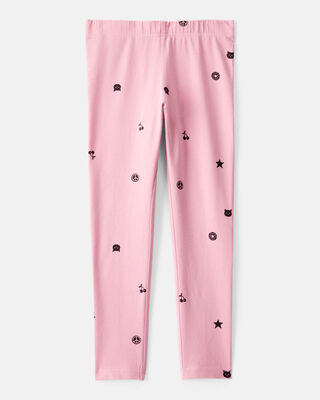 Product image 2 of Girls Cotton Pull-On Stretch Leggings - Pink