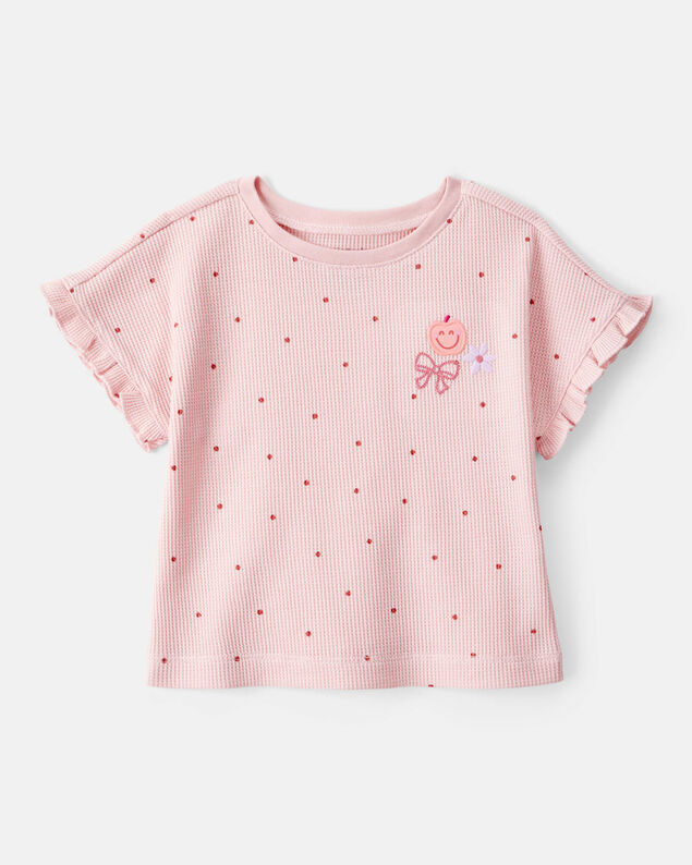 Product image 1 of Baby Girl Polka Dot Short-Sleeve Top - Pink