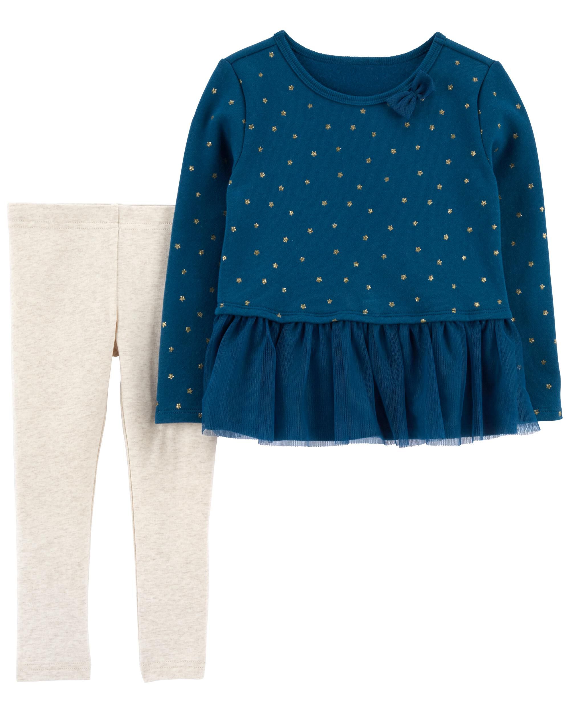 Baby 2 Piece Peplum Top Legging Set Carter s Carter s