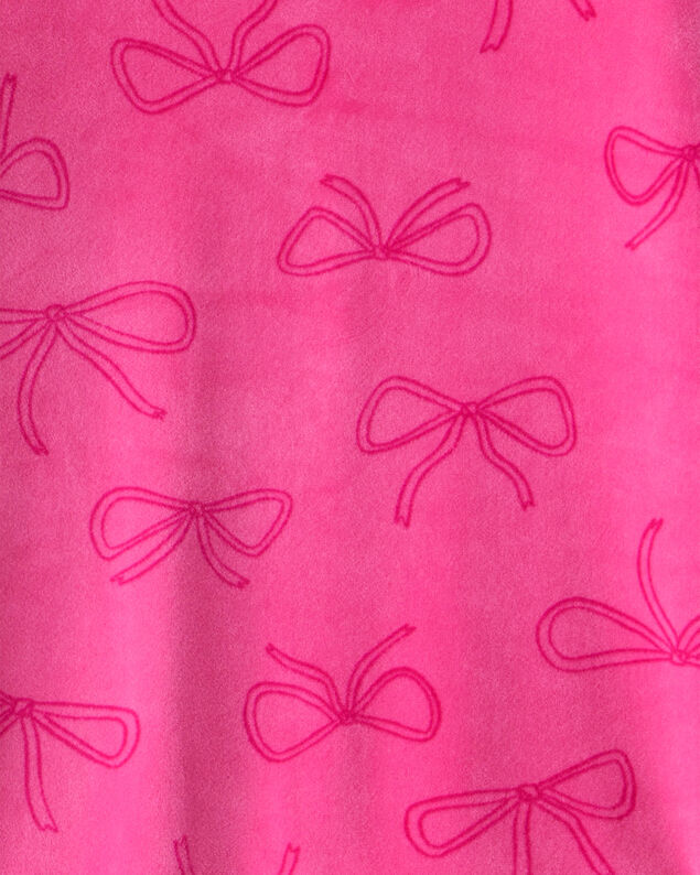 Product image 2 of Girls Bow Print DreamPlush Long-Sleeve Snug Fit 2-Piece Pajamas - Pink