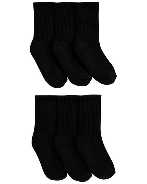 boys 6-pack socks - black