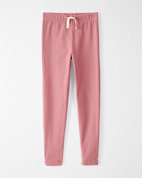  Product image 1 of Kid Organic Cotton Rib Drawstring Leggings in Dark Blush