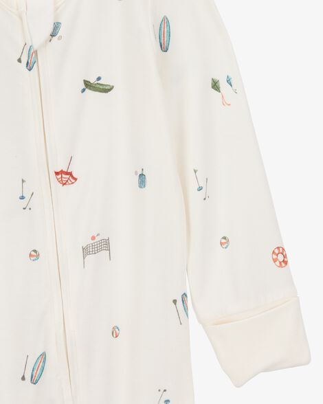  Product image 2 of Baby Camp Print 2-Way Zip PurelySoft Convertible Foot Sleep & Play Pajamas - Ivory