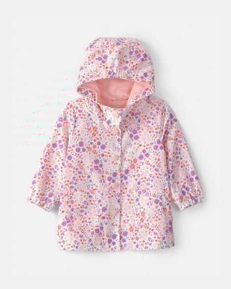 baby girl floral raincoat - pink