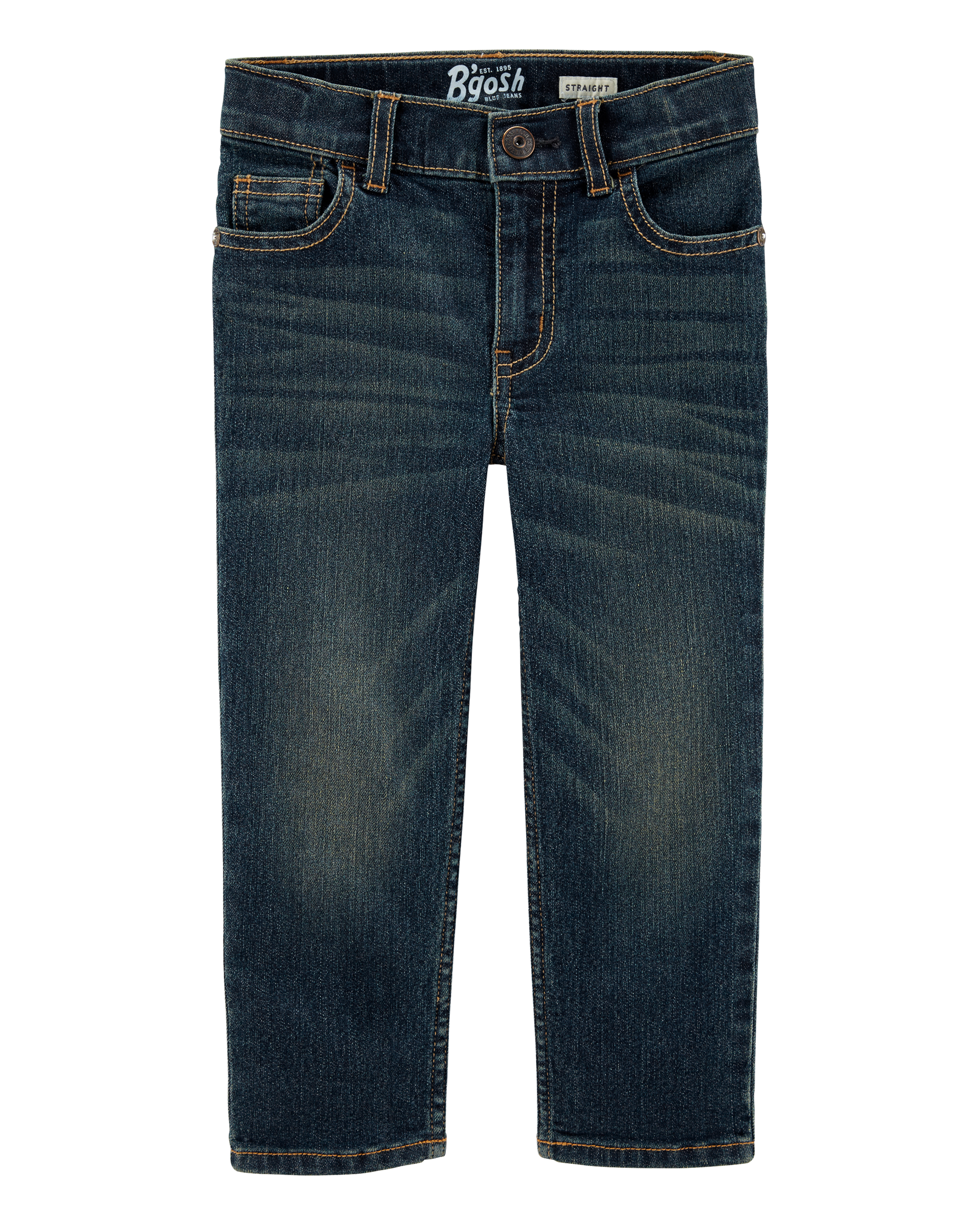 Baby Faded Dark Wash Straight-Leg Jeans