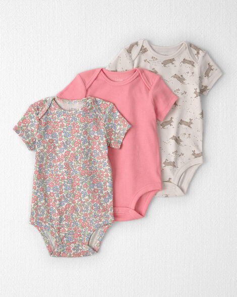 Baby Girl 3-Pack Organic Cotton Bodysuits
