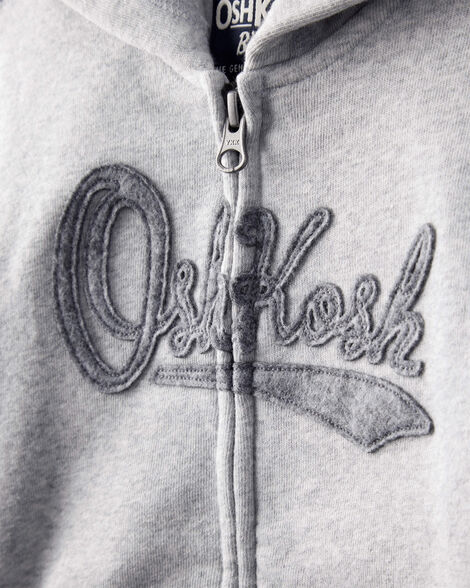 Product image 2 of Toddler Boy OshKosh Fleece Logo Zip Jacket - Grey