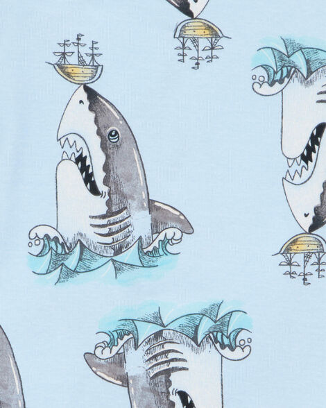  Product image 3 of Kid Shark Print Snug Fit 4-Piece Pajamas