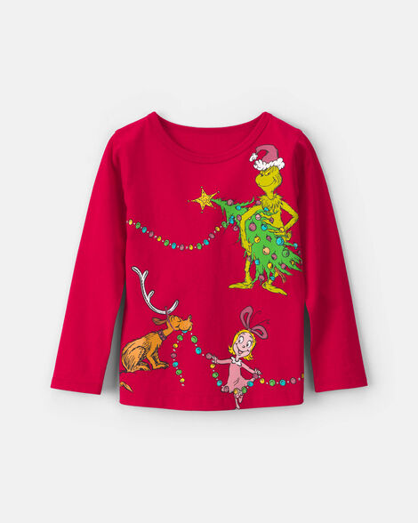toddler girl dr. seuss™ the grinch christmas long-sleeve graphic tee - red