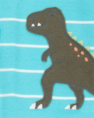 Product image 2 of Baby 1-Piece Striped Dinosaur 100% Snug Fit Cotton Footless Pajamas