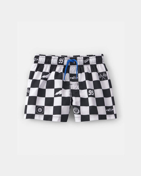 toddler boy ©disney/pixar cars swim trunks - black/white