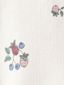 Berry Blossom - Baby Girl Organic Cotton Ribbed Knit Pants in Berry Blossom Print, Selected