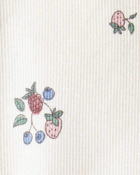 Product image 4 of Baby Girl Organic Cotton Ribbed Knit Pants in Berry Blossom Print