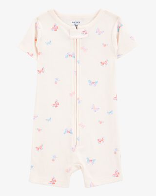 Product image 1 of Toddler 1-Piece Butterfly 100% Snug Fit Cotton Romper Pajamas - Ivory