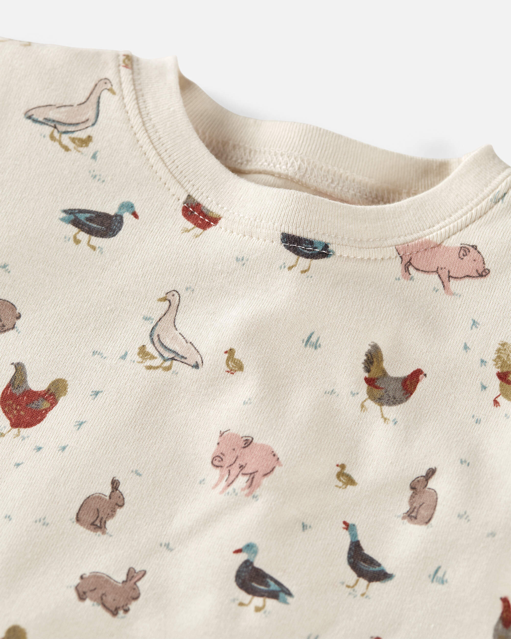 Toddler Organic Cotton Pajamas Farm Friends Print