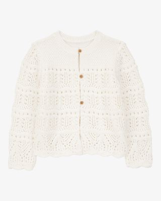 Product image 1 of Toddler Pointelle Sweater - Cream